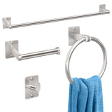 SISXSO Black Bathroom Accessories Set, 4-Piece Bathroom Hardware Set