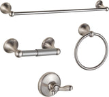 SISXSO BGL 4-Piece Brushed Nickel Bathroom Hardware Set with Adjustable Towel Bar