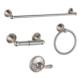 SISXSO BGL 4-Piece Brushed Nickel Bathroom Hardware Set with Adjustable Towel Bar