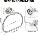 SISXSO Towel Ring for Bathroom, 304 Stainless Steel Hand Towel Holder, Heavy Duty Towel Hanger for Bath, Kitchen, Hotel (2.3″ Screw-Mounted Base, Brushed Nickel)