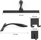 SISXSO Paradigms Interiors All-Purpose Stainless Steel Shower Squeegee for Shower Glass Door with 2 Adhesive Hooks, Bathroom Cleaner Tool Household Window Mirror Squeegee , Cleaning Tile Wall, Car, 10 Inch Silver