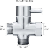 SISXSO Sneatup Solid Brass 3-way G1/2 Shower Diverter Chrome Plating