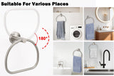 SISXSO Towel Ring for Bathroom, 304 Stainless Steel Hand Towel Holder, Heavy Duty Towel Hanger for Bath, Kitchen, Hotel (2.3″ Screw-Mounted Base, Brushed Nickel)