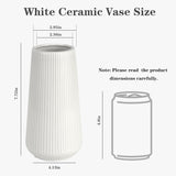 SISXSO White Ceramic Vase, GUKJOB Small Cute Flower Vase for Pampas Grass, Home, Living Room, Dining Table, Farmhouse, Office Decor, Bedroom, Table, and Kitchen Shelf (White)