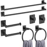 SISXSO Black Bathroom Accessories Set, 4-Piece Bathroom Hardware Set