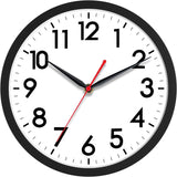 SISXSO Wall Clock 10 Inch Silent Non-Ticking Modern Clocks Battery Operated - Analog Small Classic for Office, Home, Bathroom, Kitchen, Bedroom, School, Living Room(Black)