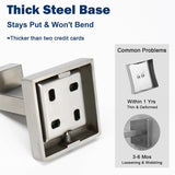SISXSO NearMoon Bath Towel Hooks -SUS304 Stainless Steel Square Clothes Robe Hooks Hanger, Heavy Duty Coat Hooks for Bathroom Livingroom Hotel Kitchen Garage, Wall Mounted (3 Pack, Brushed Nickel)