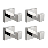 SISXSO NearMoon Bath Towel Hooks -SUS304 Stainless Steel Square Clothes Robe Hooks Hanger, Heavy Duty Coat Hooks for Bathroom Livingroom Hotel Kitchen Garage, Wall Mounted (3 Pack, Brushed Nickel)