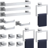 SISXSO Paradigms Interiors 5-Pieces Matte Black Bathroom Hardware Accessories Set, SUS304 Stainless Steel Bath Towel Bar Set, Towel Racks for Bathroom Wall Mounted.