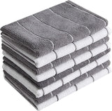 SISXSO 8 Pack 26 x 18 Inch Microfiber Kitchen Towels - Super Absorbent, Soft and Solid Color Dish Towels