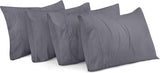 SISXSO Bedding Queen Pillow Cases - 4 Pack - Envelope Closure - Soft Brushed Microfiber Fabric - Shrinkage and Fade Resistant Pillow Covers Queen Size 20 X 30 Inches (Queen, Grey)