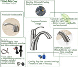 SISXSO Bathroom Faucet Brushed Nickel with Drain and Water Supply Lines