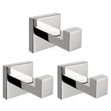 SISXSO NearMoon Bath Towel Hooks -SUS304 Stainless Steel Square Clothes Robe Hooks Hanger, Heavy Duty Coat Hooks for Bathroom Livingroom Hotel Kitchen Garage, Wall Mounted (3 Pack, Brushed Nickel)