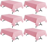 SISXSO 2 Pack White Tablecloth 60 x 102 Inch, Rectangle 6 Feet Table Cloth - Stain and Wrinkle Resistant Washable Polyester Table Cover for Dining Tables, Buffet Parties and Camping