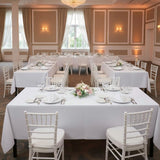 SISXSO 2 Pack White Tablecloth 60 x 102 Inch, Rectangle 6 Feet Table Cloth - Stain and Wrinkle Resistant Washable Polyester Table Cover for Dining Tables, Buffet Parties and Camping