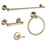 SISXSO BGL 4-Piece Brushed Nickel Bathroom Hardware Set with Adjustable Towel Bar
