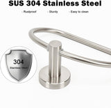 SISXSO Towel Ring for Bathroom, 304 Stainless Steel Hand Towel Holder, Heavy Duty Towel Hanger for Bath, Kitchen, Hotel (2.3″ Screw-Mounted Base, Brushed Nickel)
