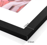 SISXSO 8x10 Picture Frames Set of 9, Shatter Resistant Plexiglass, Display 5x7 Pictures with Mat or 8x10 without Mat, Photo Frames for Wall or Tabletop, Engineered Wood, Black