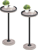 SISXSO Small Round Side Table, Drink Table, Coffee Martini Table with Pedestal Accent for Small Spaces in Living Room, Bedroom, Sofa Couch, Rustic Brown BF168BZ01