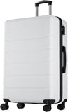 SISXSO 3-Piece Luggage Set, 20/24/28 Inch Hardside Suitcases with Spinner Wheels, Lightweight ABS Hard Shell Travel Luggage, TSA Approved Lock, Expandable Carry-On & Checked Luggage–White