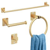 SISXSO Black Bathroom Accessories Set, 4-Piece Bathroom Hardware Set