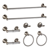 SISXSO BGL 4-Piece Brushed Nickel Bathroom Hardware Set with Adjustable Towel Bar