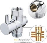 SISXSO Sneatup Solid Brass 3-way G1/2 Shower Diverter Chrome Plating
