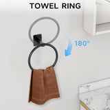 SISXSO Black Bathroom Accessories Set, 4-Piece Bathroom Hardware Set