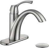 SISXSO Bathroom Faucet Brushed Nickel with Drain and Water Supply Lines