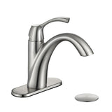 SISXSO Bathroom Faucet Brushed Nickel with Drain and Water Supply Lines