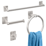 SISXSO Black Bathroom Accessories Set, 4-Piece Bathroom Hardware Set