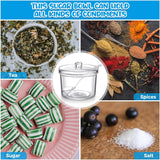 4 peças Açucareiro Açucareiro Acrílico Transparente com Tampa e Colher de Sal Armazenamento Pote de Açúcar com Tampa Hermética para Açúcar, Sal, Chá, Especiarias, Ervas, Condimentos (7,1 oz) 