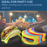 SISXSO 18PCS Individual Taco Holder Stand, MONGSEW Colorful Taco Holders Set of 18, Taco Stands for the individual serving, PP Materials Soft or Hard Taco Shell Holder, Dishwasher & Microwave Safe