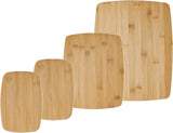 Tábuas de corte reversíveis de cozinha de 4 peças para preparação e serviço de refeições, conjunto de tábuas de charcutaria, tábuas de corte de madeira, tamanhos variados, bambu 