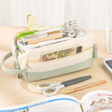 SISXSO Large Capacity Pencil Case with Handle Soft Pen Pouch School Supplies Organizer Bag for Teen Girls Adults-Green ZS