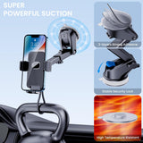 Suporte de telefone para carro para iPhone [Sucção poderosa] Suporte de telefone para painel de carro, para-brisa, ventilação de ar, acessórios universais [Capas grossas amigáveis] Suporte de telefone celular para automóvel, adequado para smartphone 