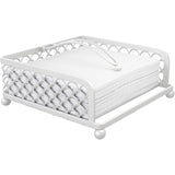 Elegante porta-guardanapos para mesa com braço pesado Porta-guardanapos modernos e planos para jantar na cozinha ou sala de jantar, bancadas de restaurantes de luxo e mesas ao ar livre | Cesta de treliça de metal quadrada (preta) 