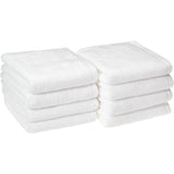SISXSO Cotton Quick-Dry Hand Towel, 8-Pack, White, 28" x 16"