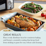 SISXSO Non-Stick Toaster Oven Bakeware Set, 4-Piece, Carbon Steel