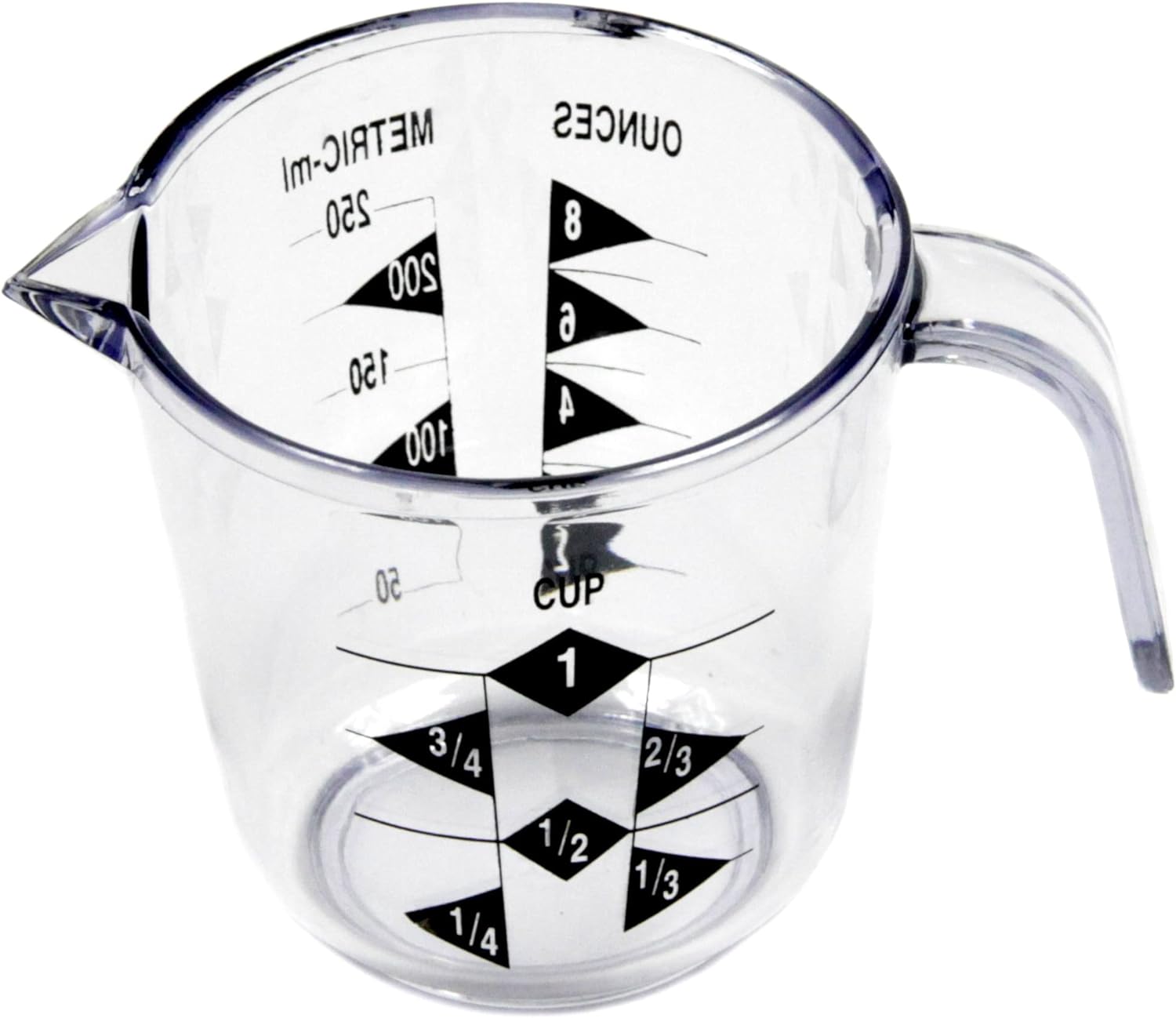 SISXSO Select Plastic Measuring Cup, 1 Cup Capacity, Clear