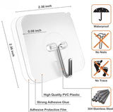 Ganchos adesivos resistentes 22 lbs Ganchos para toalhas de roupão Ganchos de parede adesivos à prova d'água para casa, banheiro, cozinha, escritório e ao ar livre Pacote com 12 