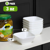 SISXSO 6 Pack Soy Sauce Dishes, 3 oz Ceramic Dipping Bowls, Pinch Bowls, Small Dip Bowls Set, Sauce Dish Bowls, Mini Bowl for Side Dish, Ketchup, Soy, BBQ, Sushi, Party, Condiments Serving Bowl Set