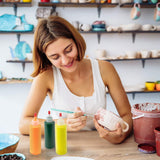 Frascos de 4 onças com tampa de ponta vermelha (pacote com 8), sem BPA e sem látex, mini-frascos de qualidade alimentar (120 ml) - para artes e ofícios, cola, glacê, grelhador, molhos, temperos, condimentos, decoração de bolos 