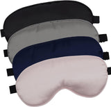 SISXSO Sleep Mask 4 Pack Silk Eye Cover Soft Satin Blindfold Elastic Strap Night Eyeshade Travel Nap for Women Men