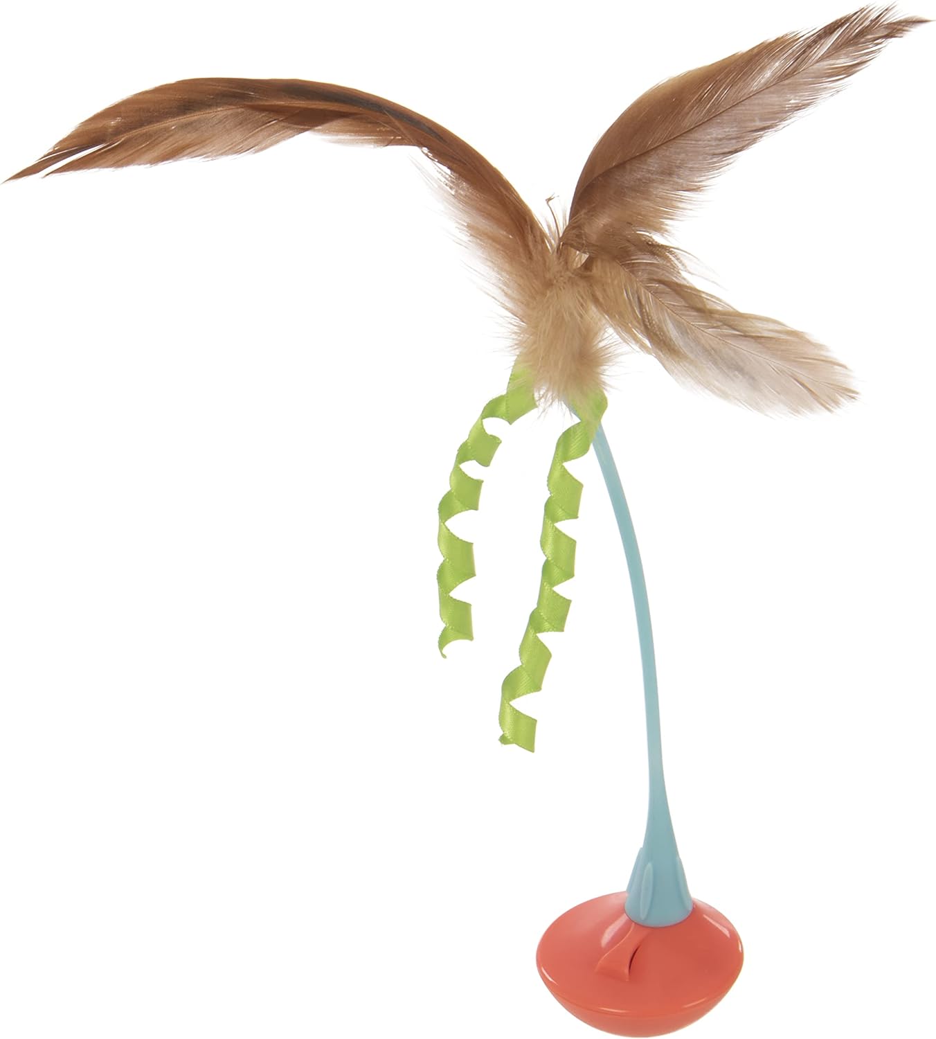 SISXSO Self Righting Rocking Feather Cat Toy - Blue/Orange, One Size