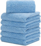 SISXSO 16"x16" Pack of 6 Microfiber Towels for Cars, Car Drying Wash Detailing Buffing Polishing Towel with Plush Edgeless Microfiber Cloth, 450 GSM