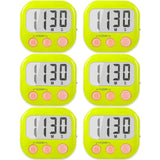 Pacote com 6 temporizadores digitais de cozinha para cozinhar dígitos grandes, alarme alto, suporte magnético, temporizadores de cozimento para assar, branco 