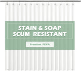 SISXSO Paradigms Interiors Clear Shower Curtain Liner Light Weight PEVA, Shower Liner 72x72 Inches, Waterproof, No Chemical Smell with 12 Rust Proof Metal Grommets Holes for Bathroom Shower Curtain