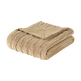SISXSO Madison Park Duke Faux Fur Throw Blanket for Sofa, 50 x 60", Brown