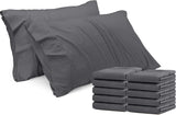 SISXSO Bedding Queen Pillow Cases - 4 Pack - Envelope Closure - Soft Brushed Microfiber Fabric - Shrinkage and Fade Resistant Pillow Covers Queen Size 20 X 30 Inches (Queen, Grey)